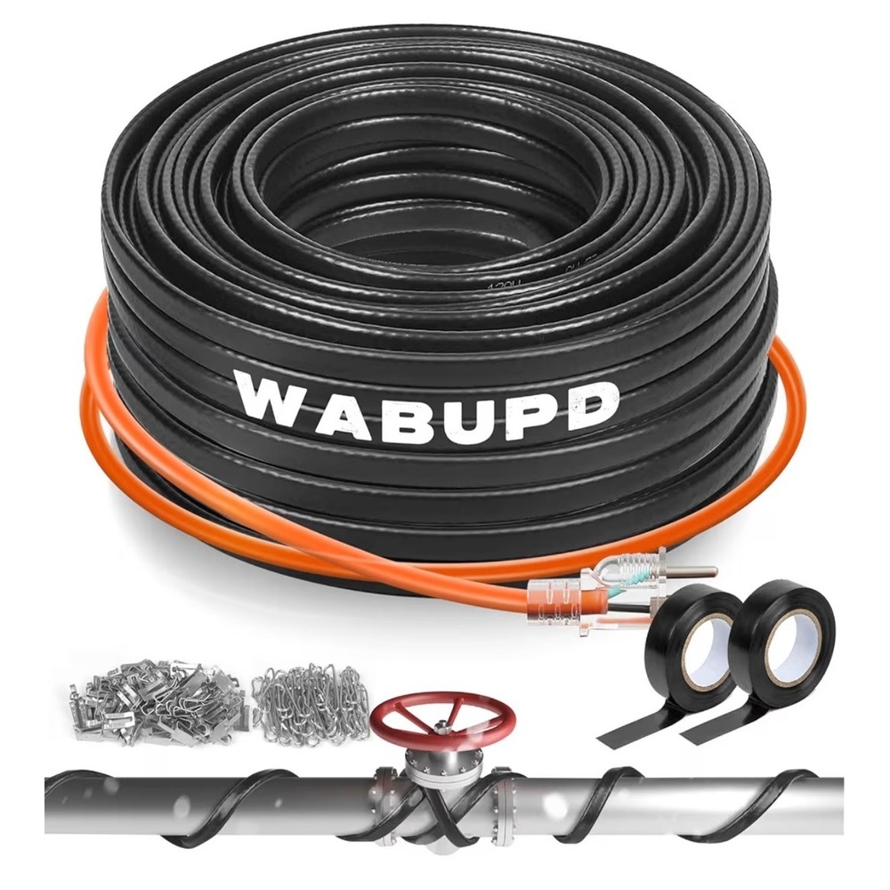 160FT Heat Tape for Water Pipes, -40°F Deicing Heating Cable,Thermostat Wire